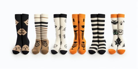Aufkleber - A row of socks showcasing various designs. Perfect for adding a touch of personality to any outfit.