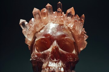 Poster - A skull adorned with a crown made of sparkling crystals. Perfect for edgy and mystical designs