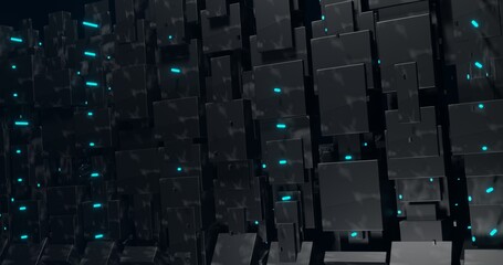 Poster - abstract technology background, modern digital tech 3d wallpaper, sci fi backdrop, business presentation background, website homepage banner backdrop, futuristic tech background, 3d render