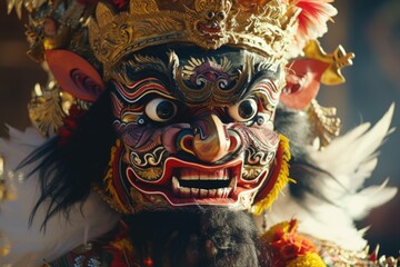 Aufkleber - A close-up shot of a person wearing a costume. This image can be used for various purposes