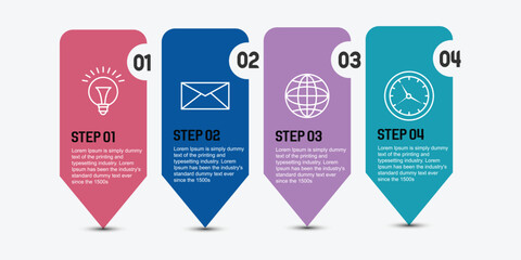 infographic business design vector template with 4 options, steps or processes. can be used for pres
