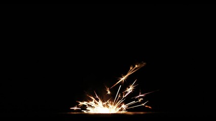 Aufkleber - Fireworks bengal Flicker on a dark background. Easy to add lens flare effects for overlay designs or screen blending mode to make high-quality images.