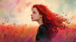 Crimson Tresses: A Captivating Portrait of a Woman With Fiery Red Hair