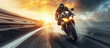 © Oleksandr - Motorbike. Professional motorcyclist riding at high speed on the road