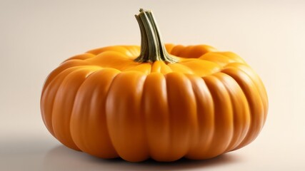 Wall Mural - Ripe pumpkin in the middle of a light background.