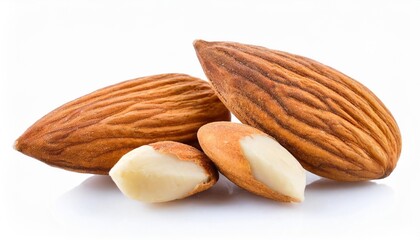 almonds isolated on white background