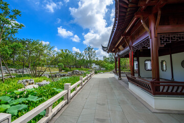 Sticker - Chinese courtyard and classical garden architecture