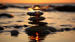 zen stones on the beach high definition(hd) photographic creative image