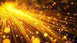 Individually illuminated yellow fibers create a luminous representation of the speed of light