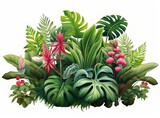 Fototapeta Pokój dzieciecy - A Painting of Tropical Plants and Flowers
