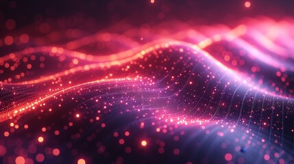 Poster - Quantum technology big data vector background. Data funnel artificial intelligence network.