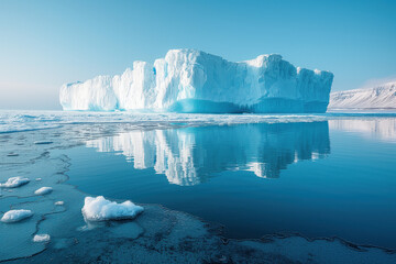 Poster - Glacier Lagoon in Iceland. Background image. Created with Generative AI technology