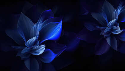 blue flowers on black background screensaver