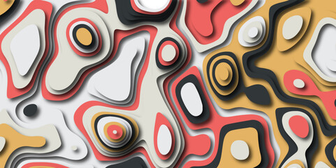 Poster - Abstract colorful paper cut background design .Abstract vector seamless pattern with shadows Trendy multicolor contemporary design for prints,flyers,banners,brochures,invitations,covers.