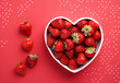 Ripe Garden Strawberry In Heart Shaped Bowl 