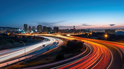 Wall Mural - traffic on highway at night