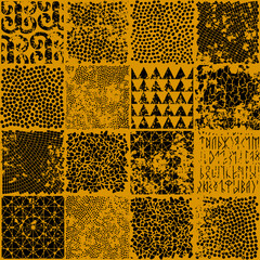 Poster - Grunge random polka dot Vector Seamless Pattern made in ethnic style. African traditional design. Creative boho pattern.