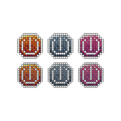 Fototapete - Pixel art stroke sets icon of turn on off sign variation color.Technology turn on off icon on pixelated style. 8bits Illustration, perfect for design asset element your game ui. Pixel flat design