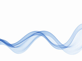 Flow of smooth blue abstract wave. Transparent element. Wave blue background.