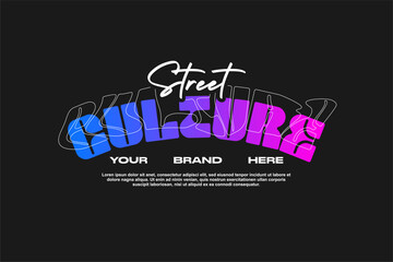 Wall Mural - streetwear template for modern design clothing	