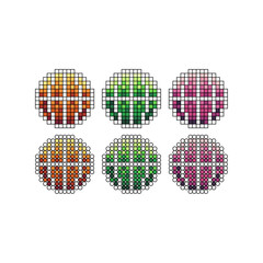 Leinwandbilder - pixel art stroke sets icon of website link www variation color.web internet icon on pixelated style.