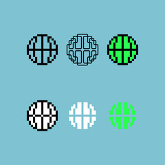Fototapete - Pixel art outline sets icon of website link variation color.Web internet www icon on pixelated style. 8bits Illustration, perfect for design asset element your game ui. Simple pixel art icon asset.