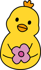 Wall Mural - Easter chick in cartoon style