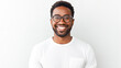 © BlazingDesigns - Portrait of joyful happy african american young man in eyeglasses.