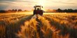 Spring view of pesticide sprayer on wheat field, Generative AI