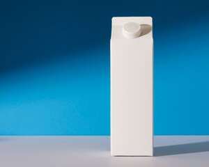 White mockup of carton box for milk, water or juice. 