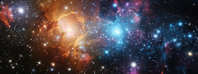 Wall Mural - galaxies and star constellations in deep space and cosmos, fragment of the universe on abstract back