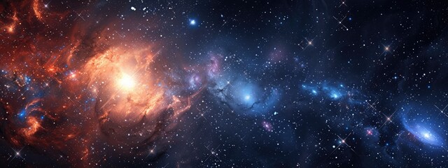 Wall Mural - galaxies and star constellations in deep space and cosmos, fragment of the universe on abstract back