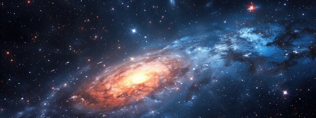 Wall Mural - galaxies and star constellations in deep space and cosmos, fragment of the universe on abstract back