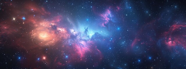 Wall Mural - galaxies and star constellations in deep space and cosmos, fragment of the universe on abstract back