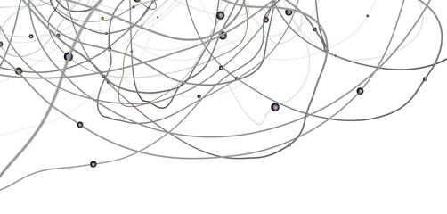 Poster - Multi color connected lines and dots network 3d illustration