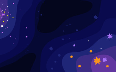 Wall Mural - vector space background . cute flat style template with stars in outer space