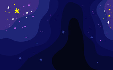 Wall Mural - vector space background . cute flat style template with stars in outer space