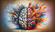 © ChristacilinCreative - Abstract concept image of a creative brain divided into two distinct halves for logic and creativity wallpaper background