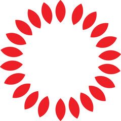 Poster - abstract seamless repeatable red circle leaf pattern.