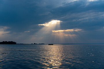 The Great Russian Volga River and its banks.