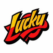 The word LUCKY in street art graffiti lettering vector image style on a white background.