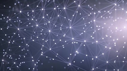 Poster - dark background with white dots and lines, abstract technology background with connection lines and 