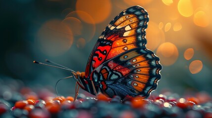  A butterfly in nature. AI generate illustration