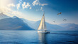© Letyi - Luxurious sailing yacht in the blue sea against the backdrop of mountains
