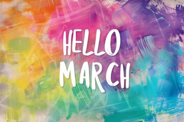 Hello March rainbow paint bannerGenerative AI