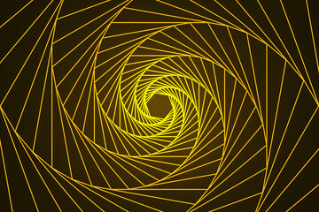 Yellow abstract geometry line art