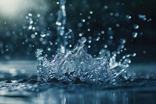 A Close-up Photo Capturing The Powerful Motion Of Water Splashing Onto The Ground.