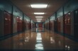 © Vorda Berge - Interior of a empty high school hallway