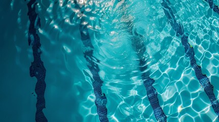 Wall Mural - A pristine swimming pool, where swimmers glide through crystal-clear water