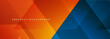 © Biod - Orange and blue modern abstract wide banner with geometric shapes. Dark blue and orange abstract background. Vector illustration